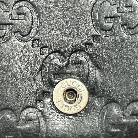 Gucci GG Sima Guccissima Black Leather Long Contiental Wallet COA + Dustbag - Picture 5 of 6